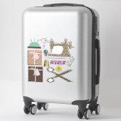 Nähmaschine Nahtstich Aufkleber (Koffer)