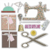 Nähmaschine Nahtstich Aufkleber (Vorderseite)