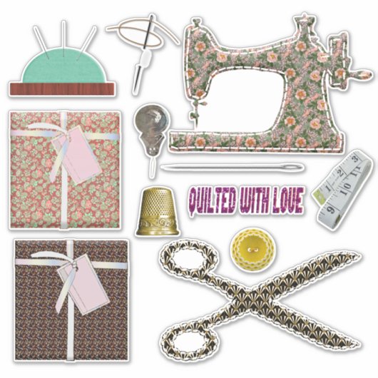 Nähmaschine Nahtstich Aufkleber (Vorderseite)