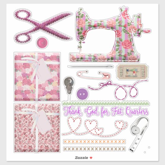 Nähmaschine Nahtstich Aufkleber (Blatt)