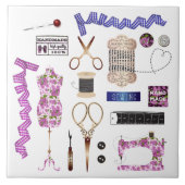 Nähmaschine Nahtstich Fliese (Vorderseite)