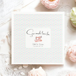 Nähmaschine Pastell Aufkleber Vintage Babydusche Serviette