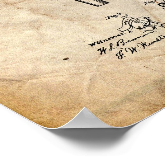 Nähmaschine Patent Poster (Ecke)