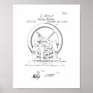 Nähmaschine Patent Poster