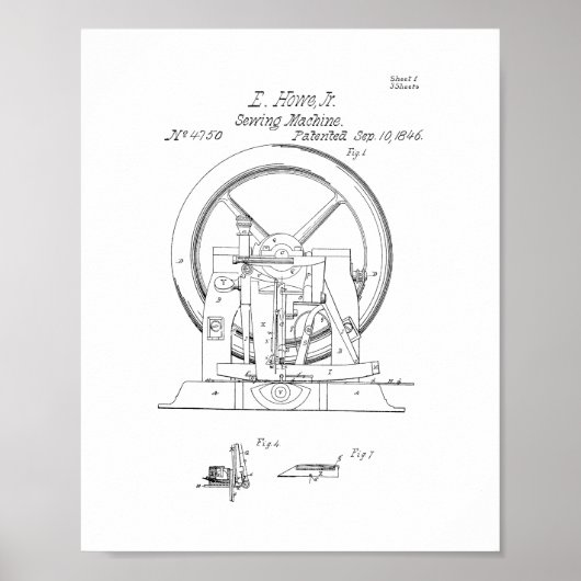 Nähmaschine Patent Poster (Vorne)