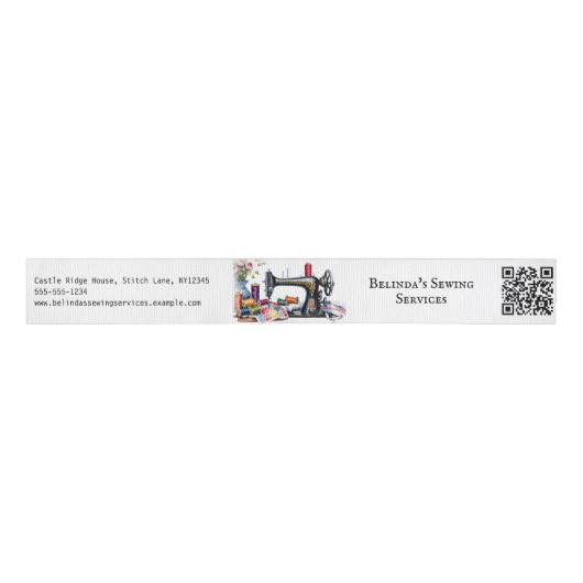 Nähmaschine QR Code Kleinunternehmen Ripsband (Vorderseite)