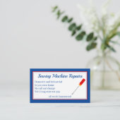 Nähmaschine Repariert blaue Visitenkarte (Stehend Vorderseite)