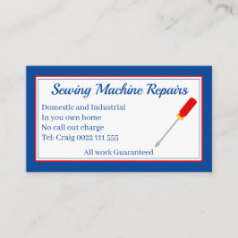 Nähmaschine Repariert blaue Visitenkarte