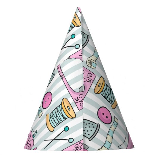 Nähmaschine - rosa Handarbeit nähen Partyhütchen (Rückseite)