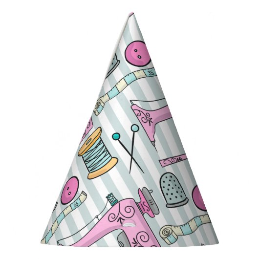 Nähmaschine - rosa Handarbeit nähen Partyhütchen (Links)