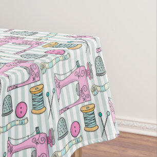 Nähmaschine - rosa Handwerk näht Tischdecke