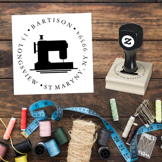 Nähmaschine ROUND RETURN ADDRESS Stempel