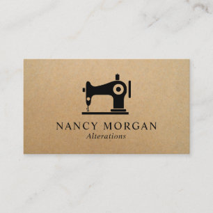 Nähmaschine Rustic kraft Business Card Visitenkarte