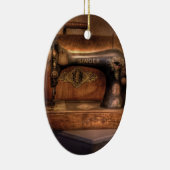 Nähmaschine - Sänger Keramik Ornament (Rechts)