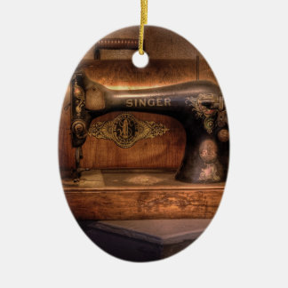 Nähmaschine - Sänger Keramik Ornament