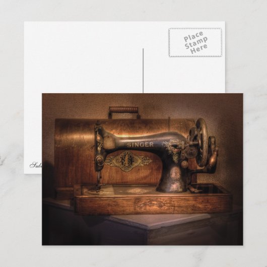 Nähmaschine - Sänger Postkarte (Vorne/Hinten)