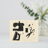 Nähmaschine Schneiderdreieck Postkarte (Stehend Vorderseite)