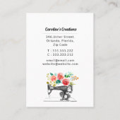 Nähmaschine Schwarz-weiß Red Seamstress Visitenkarte (Rückseite)