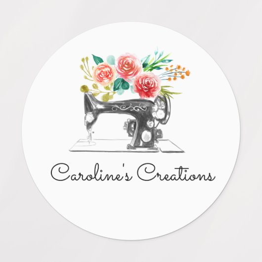 Nähmaschine Schwarz-weiß Seamstress Schneider Etiketten (Design 1)