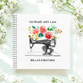 Nähmaschine Schwarz-weißer Handschuhmacher Notizblock