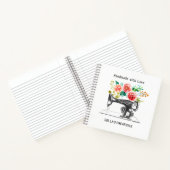 Nähmaschine Schwarz-weißer Handschuhmacher Notizblock (Innenseite)