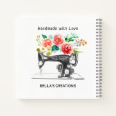 Nähmaschine Schwarz-weißer Handschuhmacher Notizblock (Rückseite)