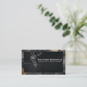 Nähmaschine | Schwarzer Goldmarmor Visitenkarte (Stehend Vorderseite)