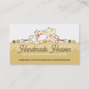 Nähmaschine scissors Knopfspitzenäherin Visitenkarte