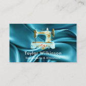 Nähmaschine Seamstress Aquamarin blau Visitenkarte (Vorderseite)