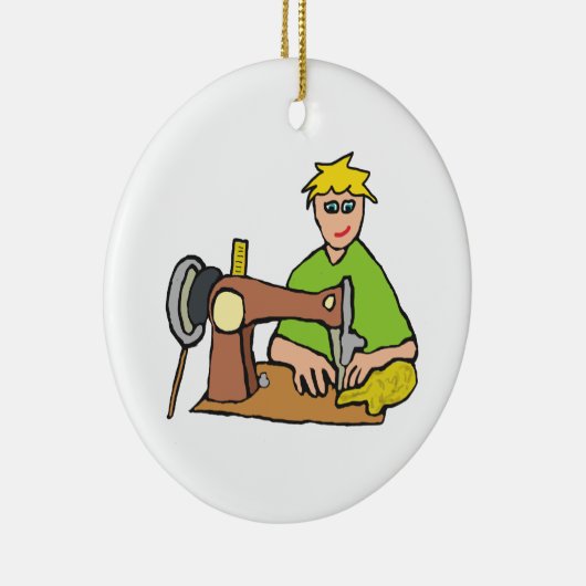 Nähmaschine Seamstress Keramik Ornament (Rechts)