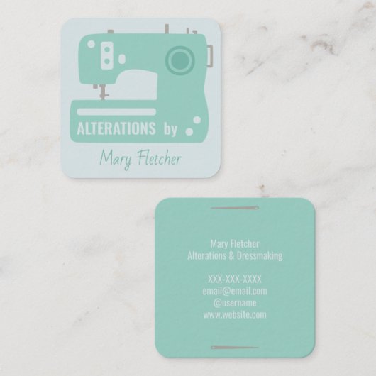 Nähmaschine Seamstress Schneider Visitenkarte (Vorne/Hinten)