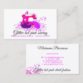Nähmaschine Seamstress Schneiderei Rosa Visitenkarte (Vorne/Hinten)