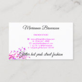 Nähmaschine Seamstress Schneiderei Rosa Visitenkarte (Rückseite)