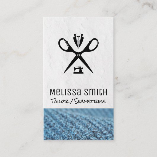 Nähmaschine | Seamstress | Schneiderschere Visitenkarte (Vorderseite)