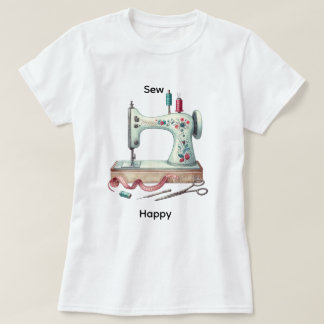 Nähmaschine süßes Handwerk nähen glückliches T-Shi T-Shirt