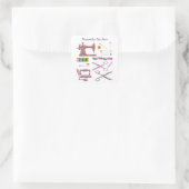 Nähmaschine und Nähzubehör Quadratischer Aufkleber (Tasche)