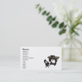 Nähmaschine und Stuhl Visitenkarte (Stehend Vorderseite)