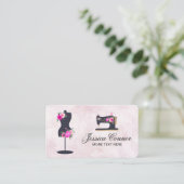 Nähmaschine und Wildblumen für den QR-Code Visitenkarte (Stehend Vorderseite)