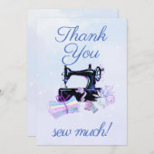 Nähmaschine Vintag blauer Fleck Dankeskarte (Vorne/Hinten)