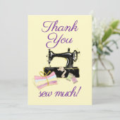 Nähmaschine Vintag Gewitterflache Dankeskarte (Stehend Vorderseite)