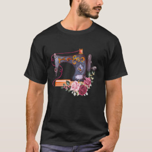 Nähmaschine Vintage Floral Näherin T-Shirt
