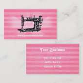 Nähmaschine-Vintage rosa Geschäfts-Karte Visitenkarte (Vorne/Hinten)