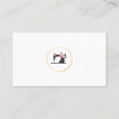 Nähmaschine Visitenkarte Aquarell Schwarz Rosa (Rückseite)