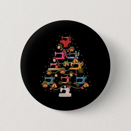 Nähmaschine Weihnachtsbaum Button (Vorderseite)