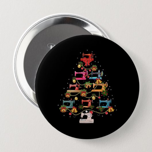 Nähmaschine Weihnachtsbaum Button (Vorne & Hinten)