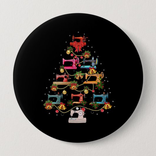Nähmaschine Weihnachtsbaum Button (Vorderseite)