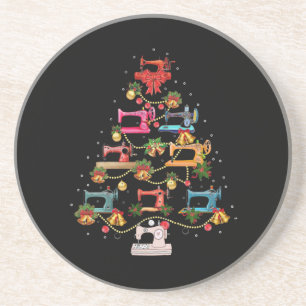 Nähmaschine Weihnachtsbaum Getränkeuntersetzer