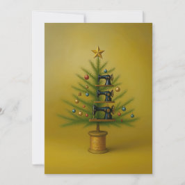 Nähmaschine Weihnachtsbaum Happy Crafty Xmas Feiertagskarte