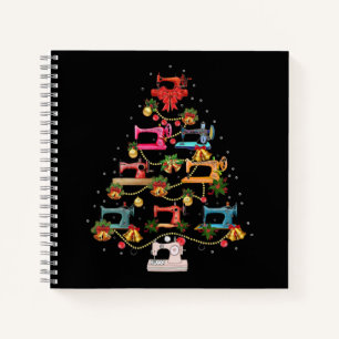 Nähmaschine Weihnachtsbaum Notizblock
