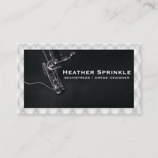 Nähmaschine | Weiße Polsterung Visitenkarte (Vorderseite)
